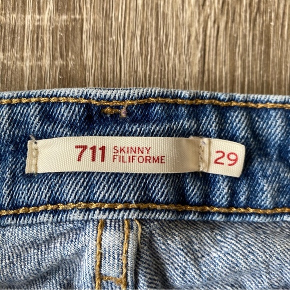 Levi's 711 Low Rise Paneled Skinny Jeans Size 29 - Picture 3 of 13